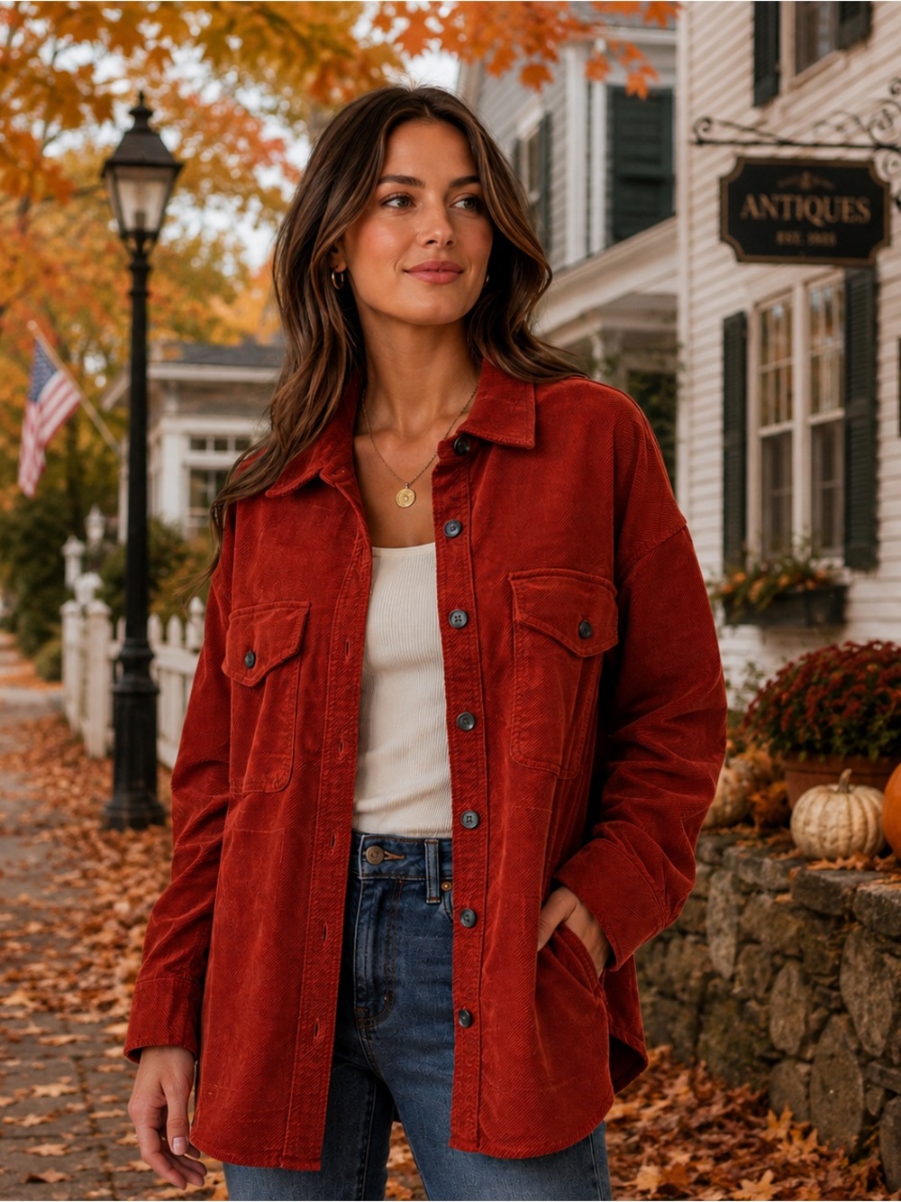 Madewell Stained Mahogany Corduroy Twill Oversized Shirt Jacket Sz L